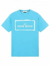 Stencil One Logo Short Sleeve T-Shirt Light Blue - STONE ISLAND - BALAAN 2