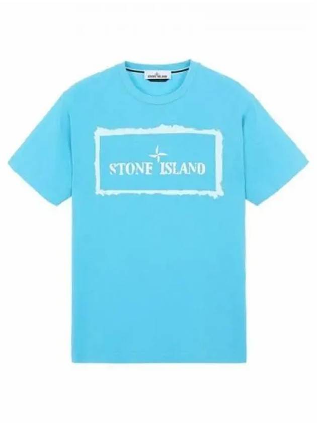 Stencil One Logo Short Sleeve T-Shirt Light Blue - STONE ISLAND - BALAAN 2