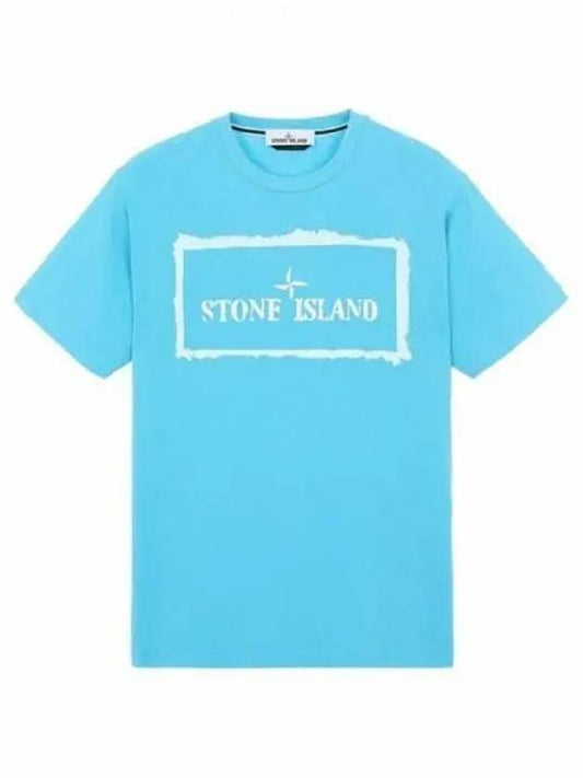 Stencil One Logo Short Sleeve T-Shirt Light Blue - STONE ISLAND - BALAAN 2