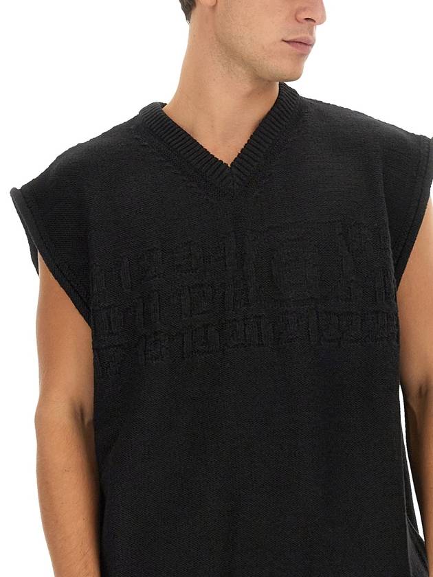 Number V Neck Knit Vest Black - MAISON MARGIELA - BALAAN 5