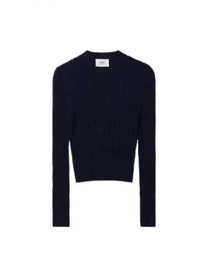 Cable Knit Top Navy - AMI - BALAAN 2