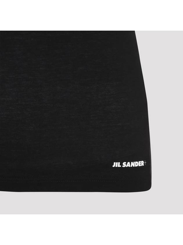 Logo Crew Neck Cotton Short Sleeve T-shirt Black - JIL SANDER - BALAAN 3