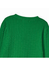 V neck cable knit cardigan Green - THE GREEN LAB - BALAAN 4