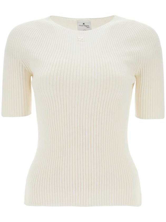 heritage white cotton and wool sweater - COURREGES - BALAAN 1