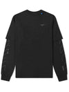 Diag Unfinished Long Sleeve T-Shirt Black - OFF WHITE - BALAAN 1