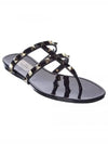 Rockstud Flat Rubber Flip Flops Black - VALENTINO - BALAAN 2