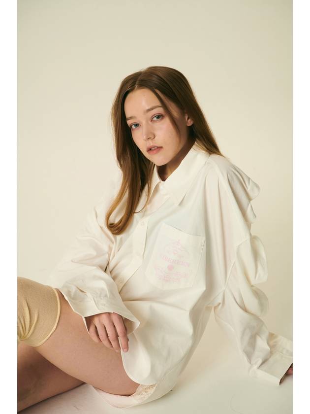 24 Veronica Women’s Loose Shirt_ Ivory - VIBEREEN - BALAAN 4