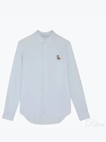 Dressed Fox Patch Relaxed Long Sleeve Shirt Light Blue - MAISON KITSUNE - BALAAN 2