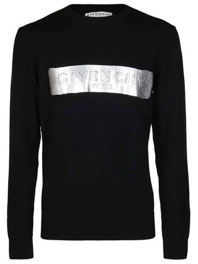 Band Logo Patch Crew Neck Knit Top Black - GIVENCHY - BALAAN 2