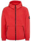 Men's Wappen Patch Softshell Zip Up Hoodie Red - STONE ISLAND - BALAAN 2