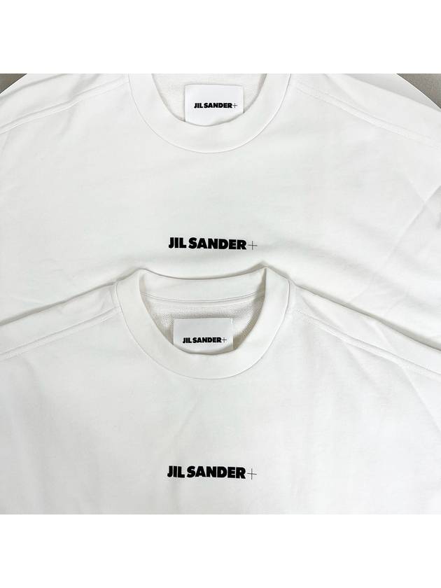 Men's Plus Logo Cotton Sweatshirt White - JIL SANDER - BALAAN 8