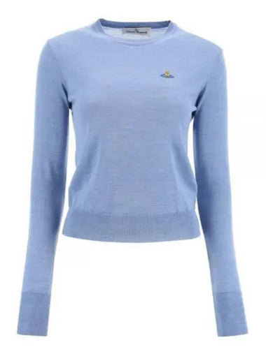 Women's Bea Jumper Embroidered Logo Knit Top Indigo - VIVIENNE WESTWOOD - BALAAN 1