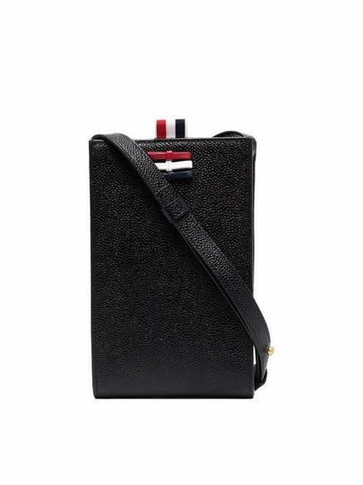 Pebble Grain Bow Phone Holder Cross Bag Black - THOM BROWNE - BALAAN 2