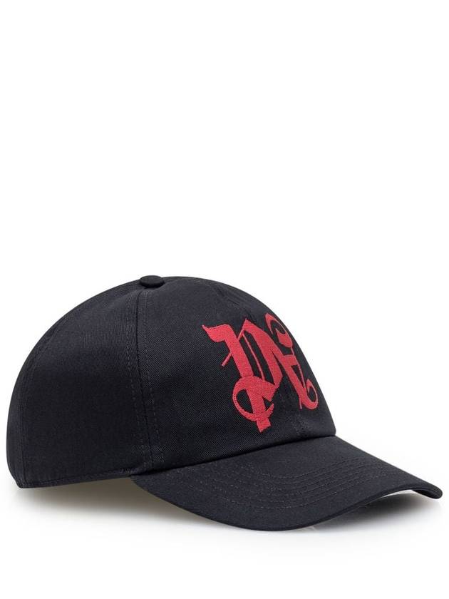 Embroidered monogram ball cap black - PALM ANGELS - BALAAN 3