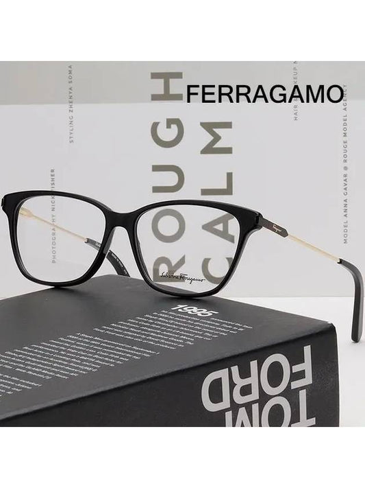 Glasses Frame SF2851 001 Men Women Square Horn Frame - SALVATORE FERRAGAMO - BALAAN 2