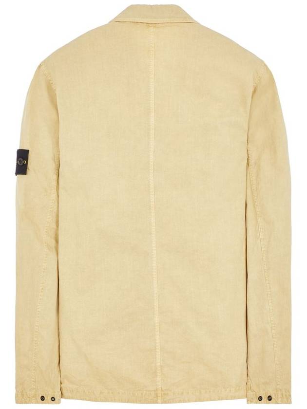 Brushed Organic Cotton Overshirt Jacket Ecru - STONE ISLAND - BALAAN 3