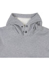 Snap Brushed Cotton Fleece Hoodie Grey - STONE ISLAND - BALAAN 4