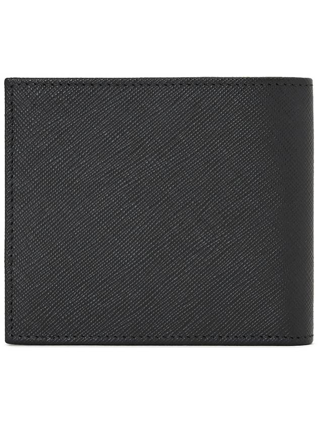 Triangle Logo Saffiano Half Wallet Black - PRADA - BALAAN 3