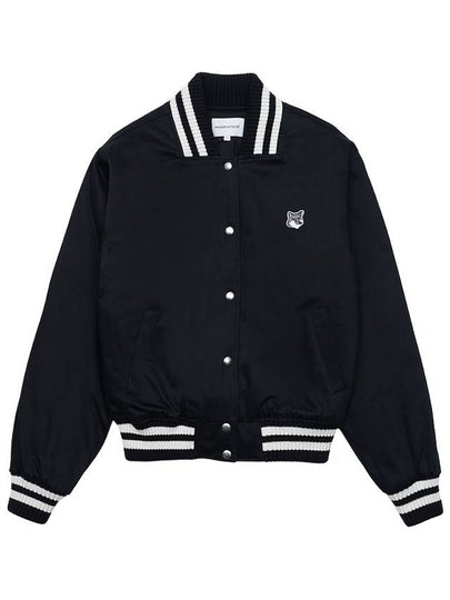 Cotton Satin Teddy Jacket Black - MAISON KITSUNE - BALAAN 2