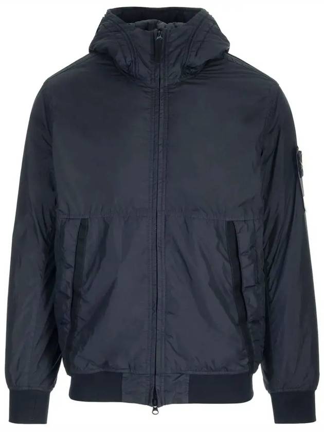 Men's Garment Dyed Crinkle Reps Recycled Nylon Primaloft TC Hooded Jacket Navy - STONE ISLAND - BALAAN 2