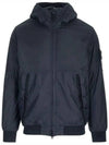 Men's Garment Dyed Crinkle Reps Recycled Nylon Primaloft TC Hooded Jacket Navy - STONE ISLAND - BALAAN 3