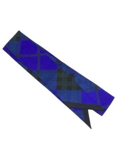 Check Silk Scarf Black Navy - BURBERRY - BALAAN 2