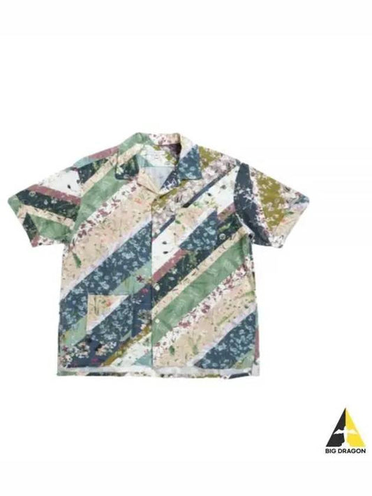 Camp Shirt Navy Cotton Diagonal Print 24S1A004 OR019 WF094 - ENGINEERED GARMENTS - BALAAN 1