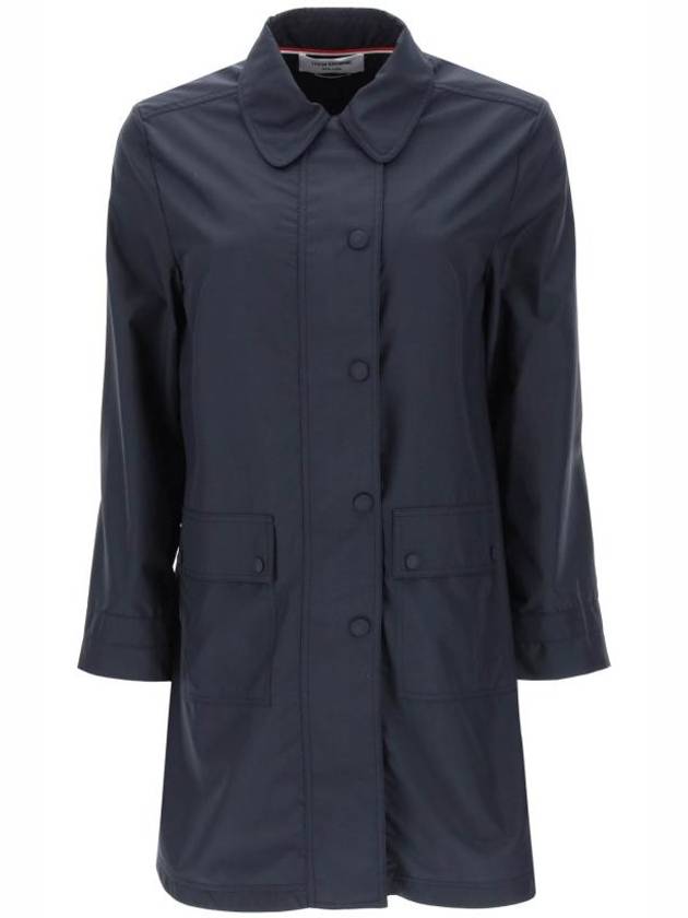 Military Ripstop Round Collar Over Pea Coat Navy - THOM BROWNE - BALAAN 2