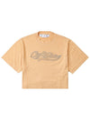 Baseball Rosso Crop T-Shirt OWAA090S23JER0041745 - OFF WHITE - BALAAN 9