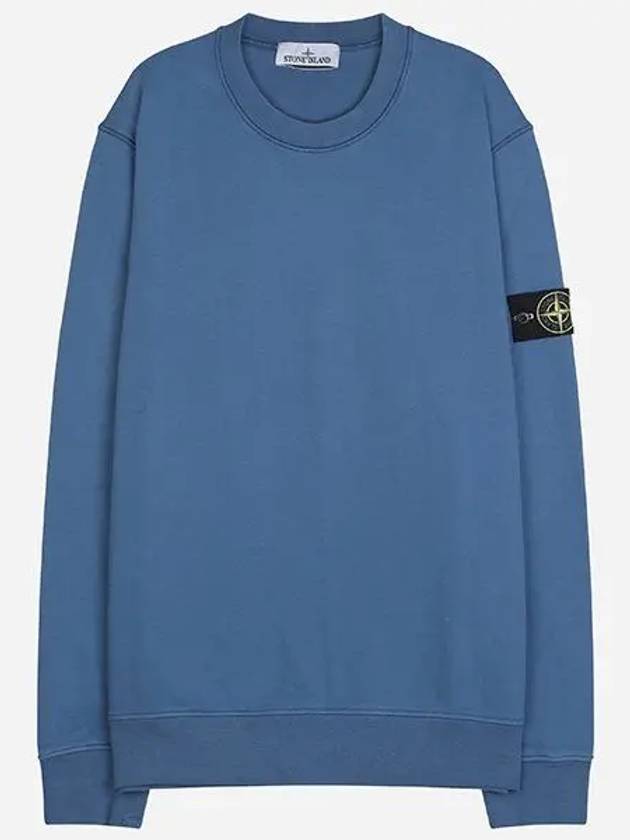 Compass Patch Cotton Sweatshirt Avio Blue - STONE ISLAND - BALAAN 2