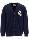 Curtis Logo Intarsia Knitted Cardigan Midnight - ISABEL MARANT - BALAAN 2