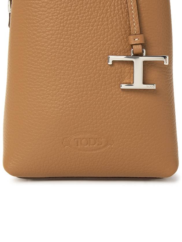 Micro Leather Mini Tote Bag Brown - TOD'S - BALAAN 9