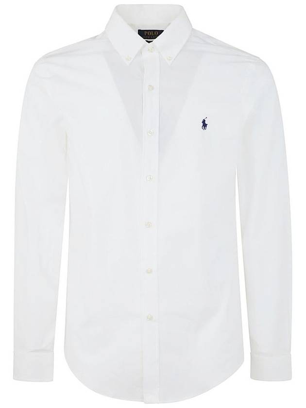 Embroidered Logo Pony Long Sleeve Shirt White - POLO RALPH LAUREN - BALAAN 2