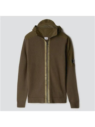 CP Company Lambswool Mix Lens Wappen Zip Up Jacket - CP COMPANY - BALAAN 1