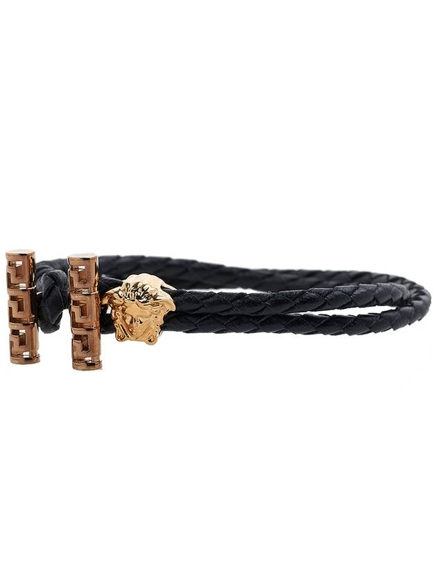 Medusa Leather Bracelet Black - VERSACE - BALAAN 9