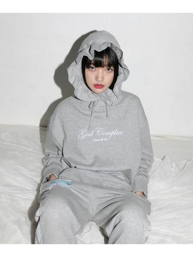 0 7 God Complex Ruffle Hoodie GRAY - CLUT STUDIO - BALAAN 1