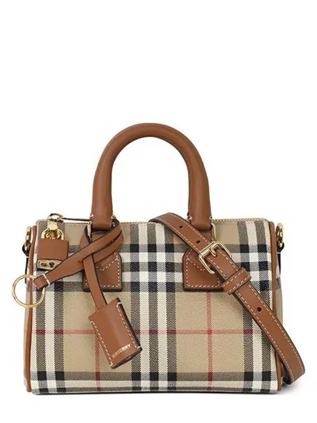 Mini Check Bowling Bag Brown - BURBERRY - BALAAN 5