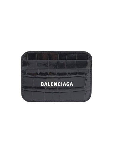 Cash Crocker Card Wallet Black - BALENCIAGA - BALAAN 1