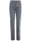 Men's Cotton Straight Jeans Light Grey - KITON - BALAAN 1