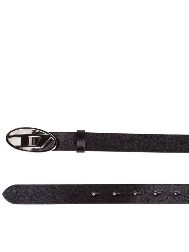 Logo Buckle Leather Belt Black - DIESEL - BALAAN 3