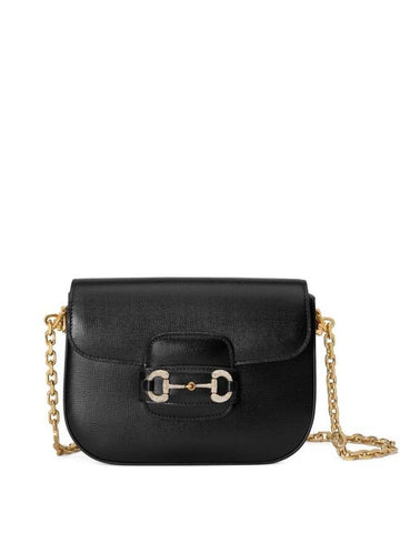 Horsebit 1995 Leather Mini Shoulder Bag Light Black - GUCCI - BALAAN 1