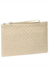 Intrecciato Strap Large Clutch Bag Porridge - BOTTEGA VENETA - BALAAN 2