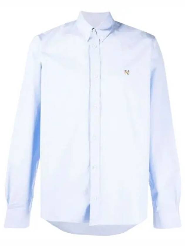 Small Fox Head Patch Classic Long Slevee Shirt Light Blue - MAISON KITSUNE - BALAAN 2