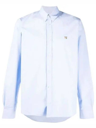 Small Fox Head Patch Classic Long Slevee Shirt Light Blue - MAISON KITSUNE - BALAAN 2