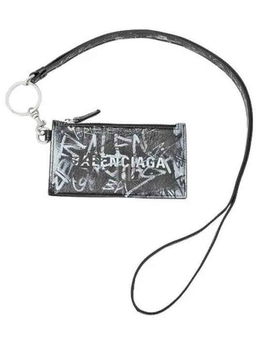 Graffiti Logo Keyring Card Wallet Black - BALENCIAGA - BALAAN 2