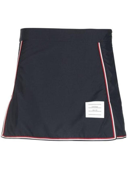 Women's Military Ripstop Framing Mini A-Line Skirt Navy - THOM BROWNE - BALAAN 2