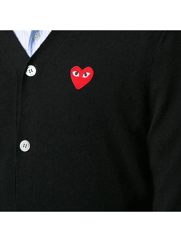 Red Waffen Vneck Cardigan Black AZ N008 051 1 - COMME DES GARCONS - BALAAN 4