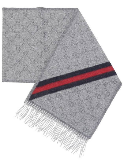 Alpaca Wool Muffler Gray - GUCCI - BALAAN 2