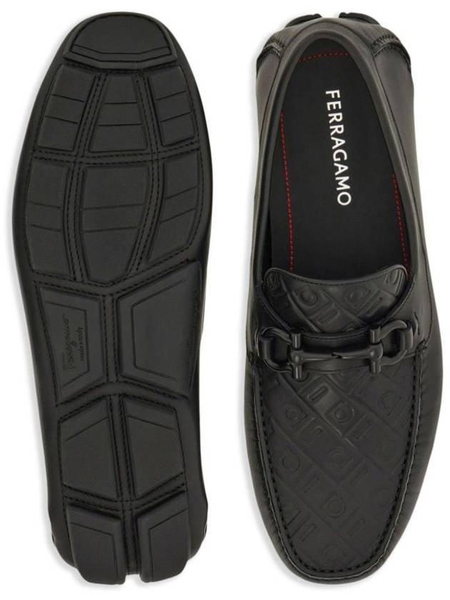 Salvatore Ferragamo Embossed Gancini Monogram Driving Loafers Shoes - SALVATORE FERRAGAMO - BALAAN 4