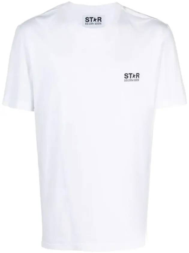 Star Logo Print Short Sleeve T-Shirt White - GOLDEN GOOSE - BALAAN.